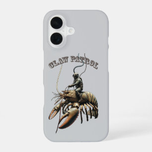 Funda Para iPhone 16 Buceador vintage montando un langosta gigante