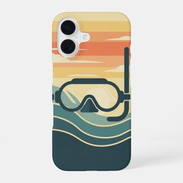 Funda Para iPhone 16 Buceo Retro Minimalista (Reverso )