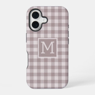 Funda Para iPhone 16 Bufalo de granjas Check Plaid Beige Monograma