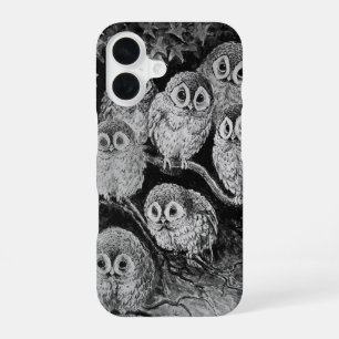 Funda Para iPhone 16 Búhos en el bosque, Louis Wain