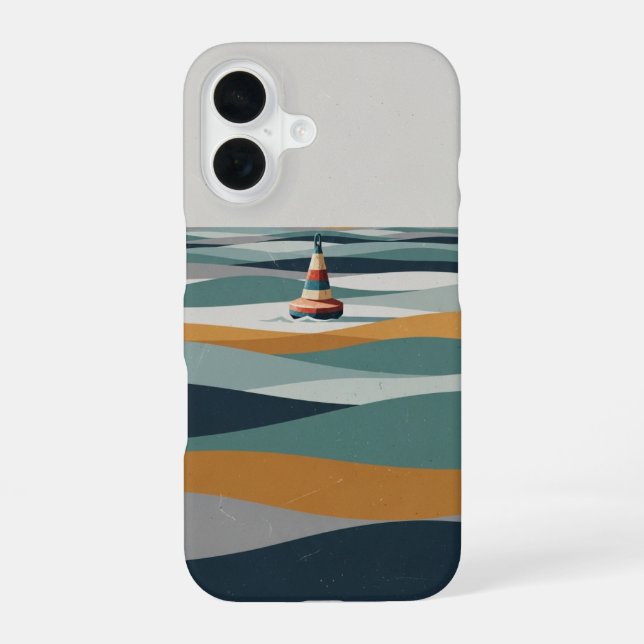 Funda Para iPhone 16 Buoy on Geometric Waves (Reverso )
