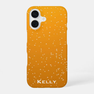 Funda Para iPhone 16 Burbujas de Amber Ale con tu nombre