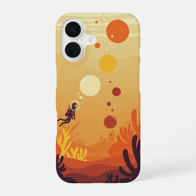 Funda Para iPhone 16 Burbujas Retro Subacuáticas (Reverso )