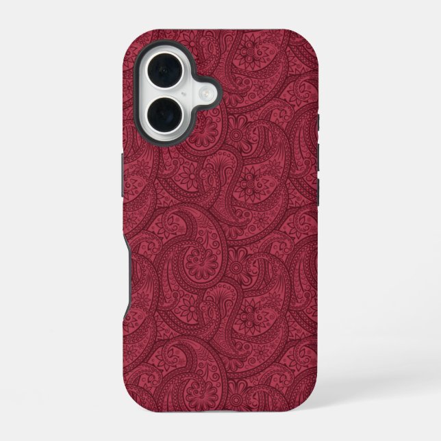 Funda Para iPhone 16 Burgundy Paisley (Reverso )