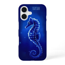 Caballito de mar azul neón personalizado