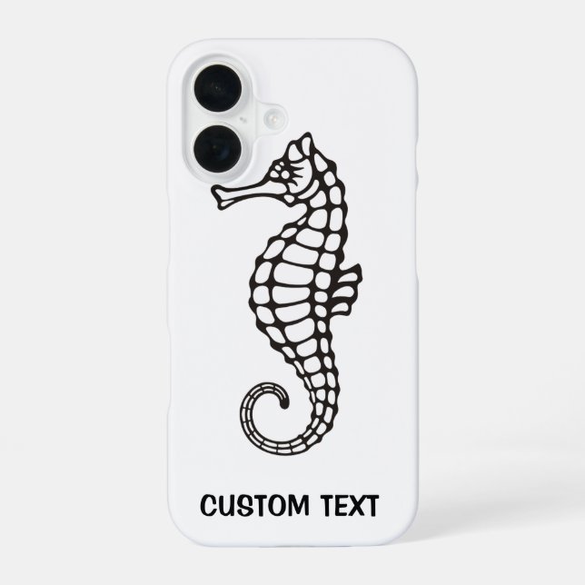 Funda Para iPhone 16 Caballito de mar negro (Reverso )