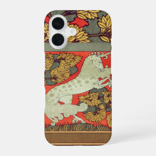 Funda Para iPhone 16 CABALLO BLANCO DESBOCADO, ÁRBOLES EN BOSQUE Art No