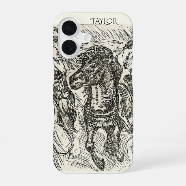 Funda Para iPhone 16 Caballo Galopante – Edvard Munch Personalizado  (Reverso )