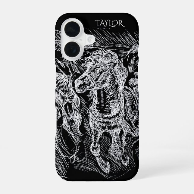 Funda Para iPhone 16 Caballo Galopante – Edvard Munch Personalizado  (Reverso )