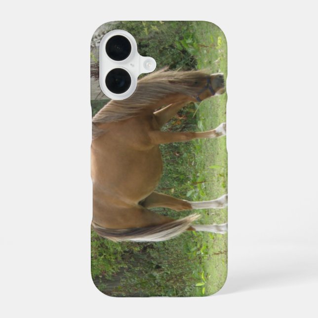 Funda Para iPhone 16 Caballo Marrón Castaño Pastando (Reverso )
