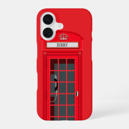 Funda Para iPhone 16 Cabina de teléfono roja personalizada de Londres
