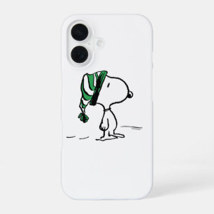 Funda Para iPhone 16 Cacahuetes Gorro de Nieve Verde de Snoopy