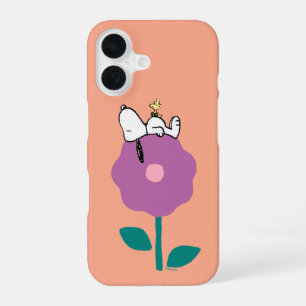 Funda Para iPhone 16 Cacahuetes Silbato de flores de Snoopy y Woodsto