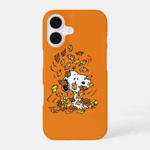 Funda Para iPhone 16 Cacahuetes   Snoopy Montón de Hojas