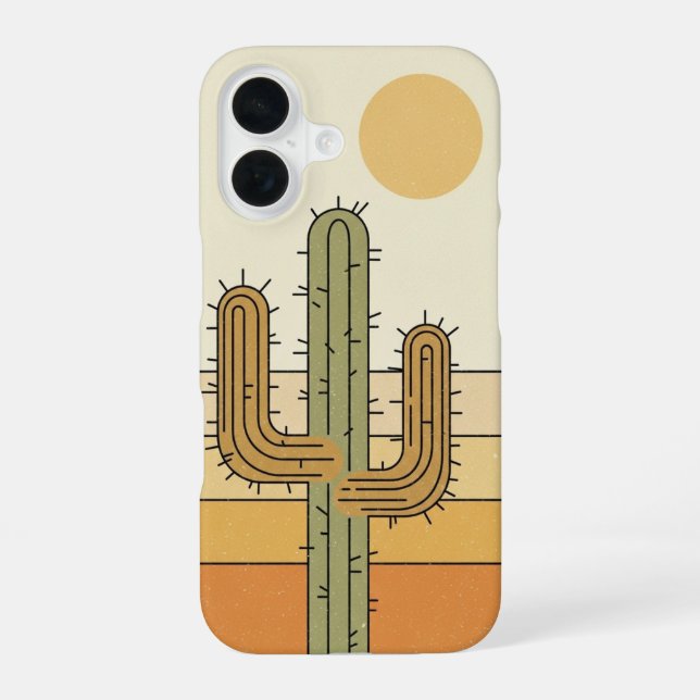 Funda Para iPhone 16 Cactus del desierto vintage (Reverso )