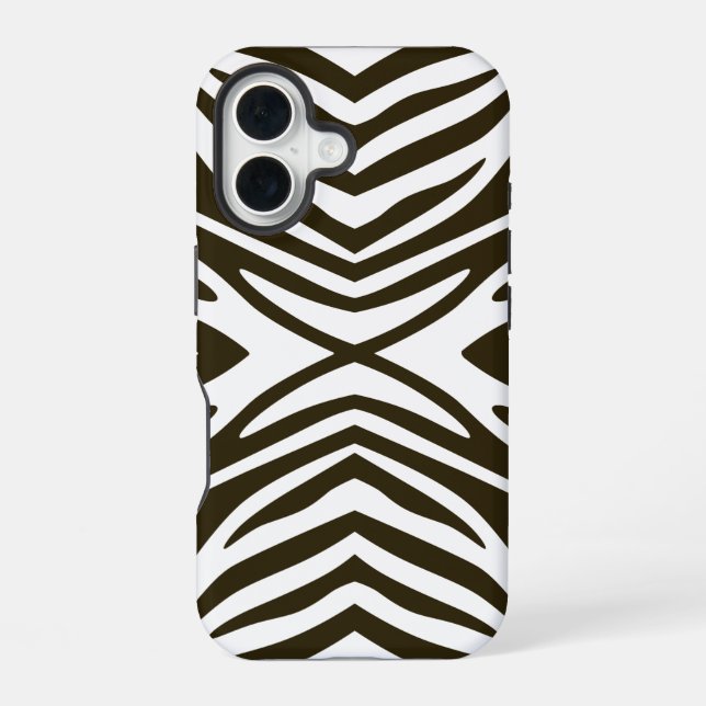 Funda Para iPhone 16 Café Mocha Cebra Neutral (Reverso )