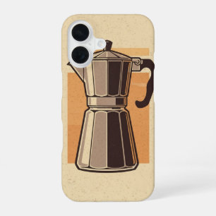 Funda Para iPhone 16 Cafetera Retro / Máquina de Café Retro
