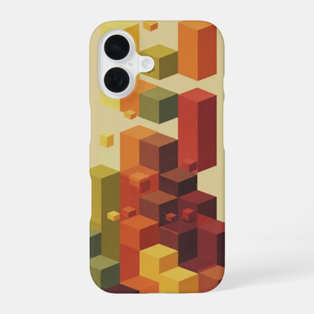 Funda Para iPhone 16 Caída de Bloques Retro (Reverso )