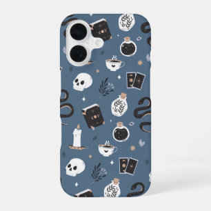 Funda Para iPhone 16 Calavera Bohemio Místico Patrón de Serpiente