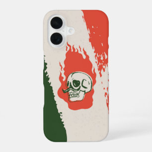 Funda Para iPhone 16 Calavera Caliente – Cráneo Ardiente con Bigote