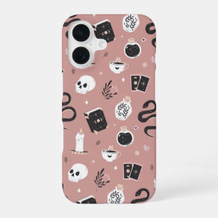 Funda Para iPhone 16 Calavera Mística Boho Patrón de Serpiente de Crist