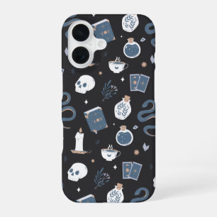 Funda Para iPhone 16 Calavera Mística Boho Patrón de Serpiente de Crist