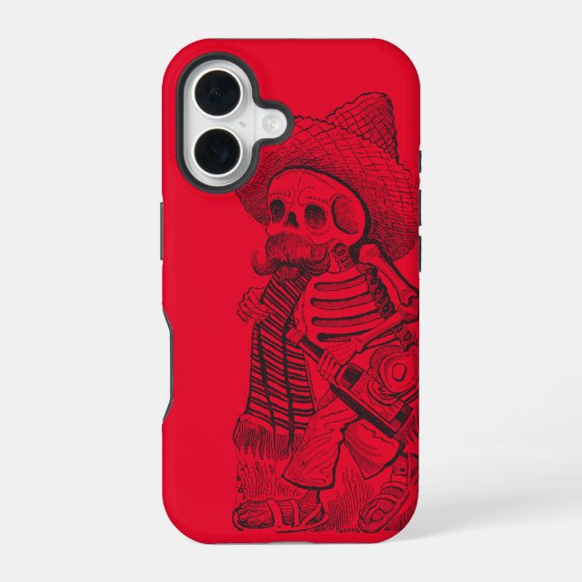 Funda Para iPhone 16 Calavera Roja (Reverso )