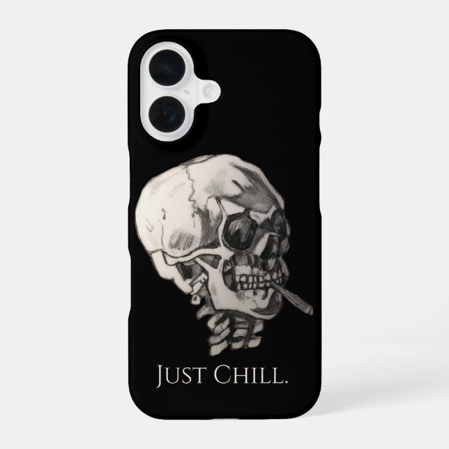 Funda Para iPhone 16 Calavera tranquila (Reverso )