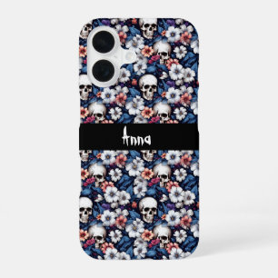 Funda Para iPhone 16 Calaveras entre las flores
