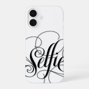 Funda Para iPhone 16 Caligrafía de lujo 'Selfie' Lettering Elegant