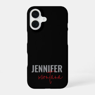 Funda Para iPhone 16 Caligrafía Elegante Llanura Añadir nombre propio