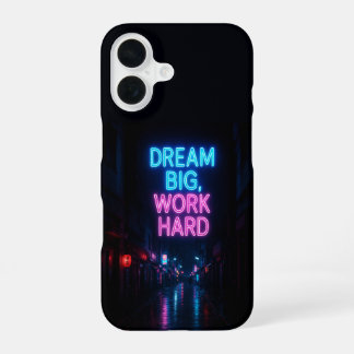 Funda Para iPhone 16 Calle lluviosa de Ciudad Neon 'Sueña en Grande, Tr