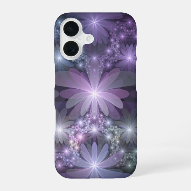 Funda Para iPhone 16 Cama de flores arte fractal abstracto brillante de (Reverso )