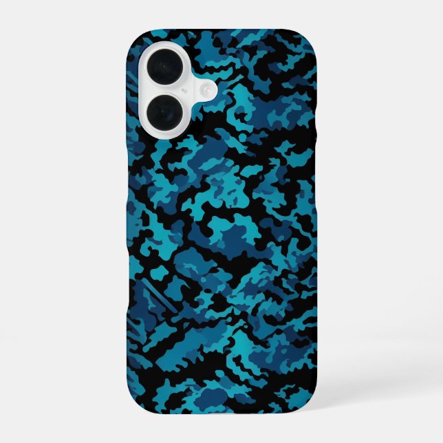 Funda Para iPhone 16 Camo azul (Reverso )