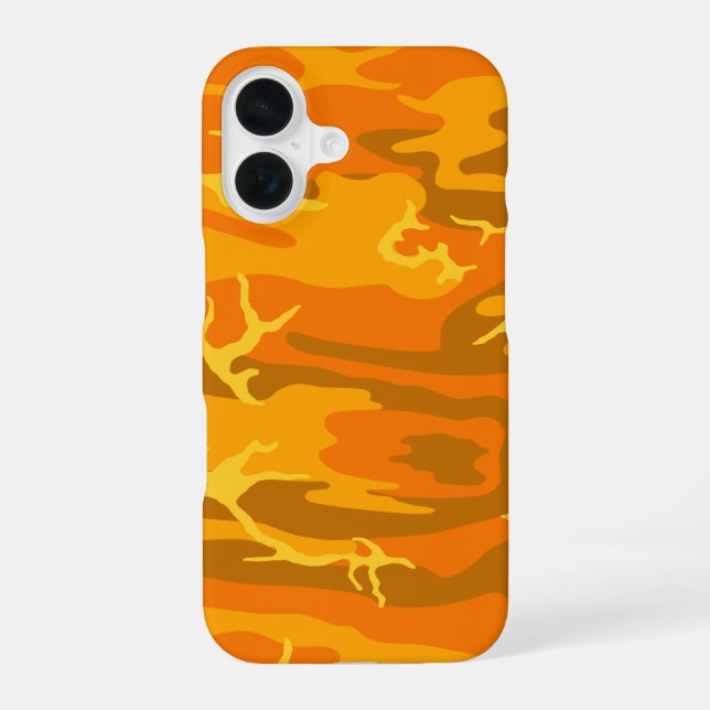 Funda Para iPhone 16 Camo naranja (Reverso )