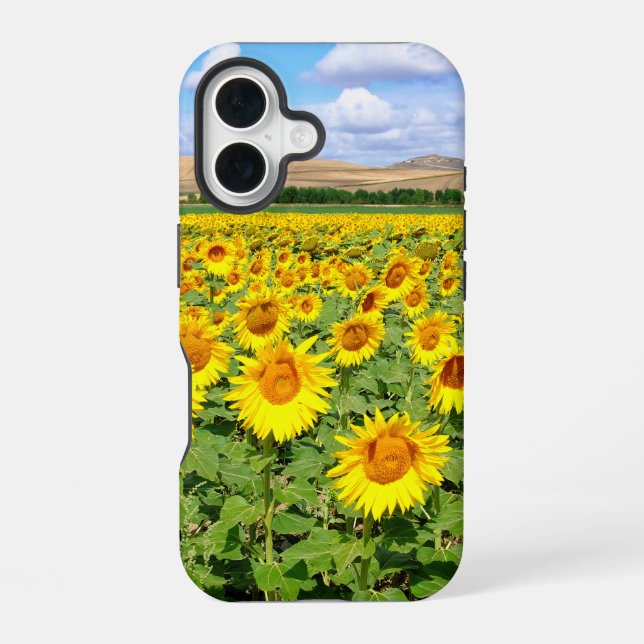 Funda Para iPhone 16 Campo de girasoles (Reverso )