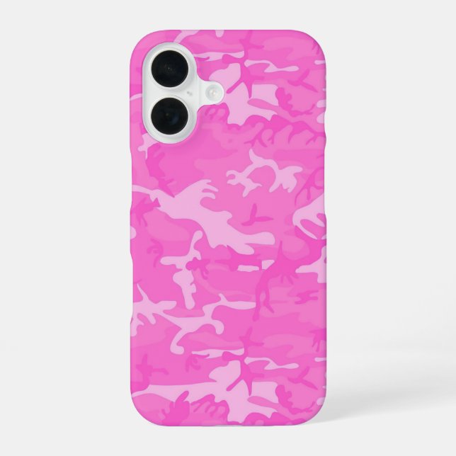 Funda Para iPhone 16 Camuflaje rosa (Reverso )