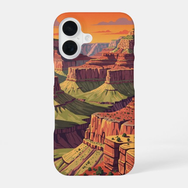 Funda Para iPhone 16 Cañón Retro al Atardecer (Reverso )