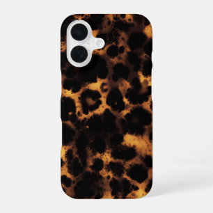 Funda Para iPhone 16 Caparazón de Tortuga Marrón Estampado de Leopardo