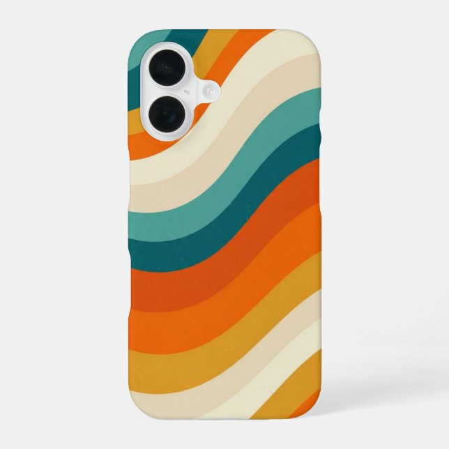 Funda Para iPhone 16 Capas onduladas retro suaves (Reverso )
