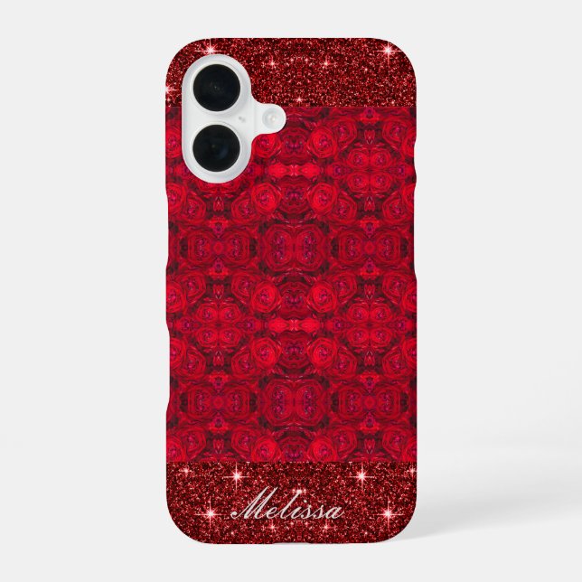 Funda Para iPhone 16 Capullos de rosa roja con gotas de rocío - persona (Reverso )