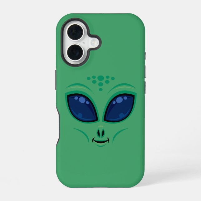Funda Para iPhone 16 Cara de Alien de Dibujos Animados Amigable (Reverso )