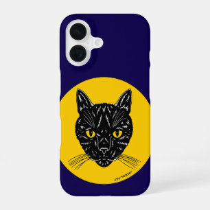Funda Para iPhone 16 Cara de gato negro