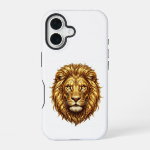 Funda Para iPhone 16 Cara de León Dorado Real - Diseño de Animal Salvaj