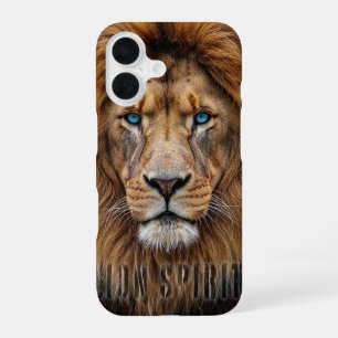 Funda Para iPhone 16 Cara de León Majestuoso con Ojos Azules   Anima Fa