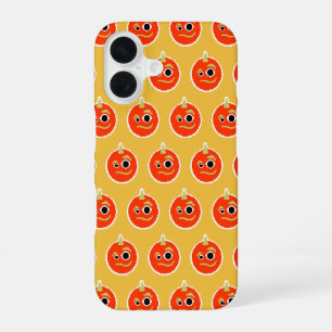 Funda Para iPhone 16 Cara de monstruo naranja pixelada linda 