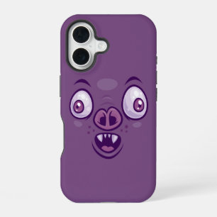 Funda Para iPhone 16 Cara de murciélago vampiro de dibujos animados loc