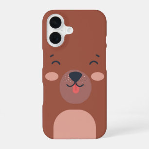 Funda Para iPhone 16 Cara de Oso Kawaii Animal Lindo