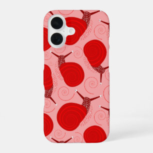 Funda Para iPhone 16 caracoles espiral abstracto giro rojo rosa punto