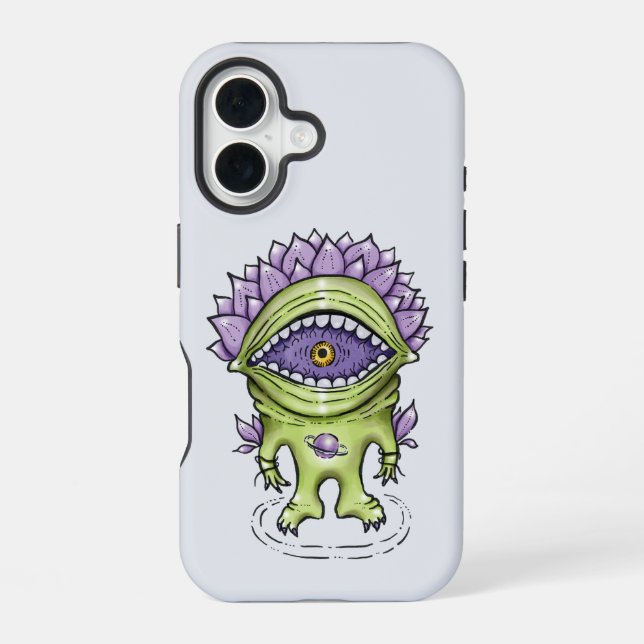 Funda Para iPhone 16 Carácter de planta alienígena - Creatura de astron (Reverso )